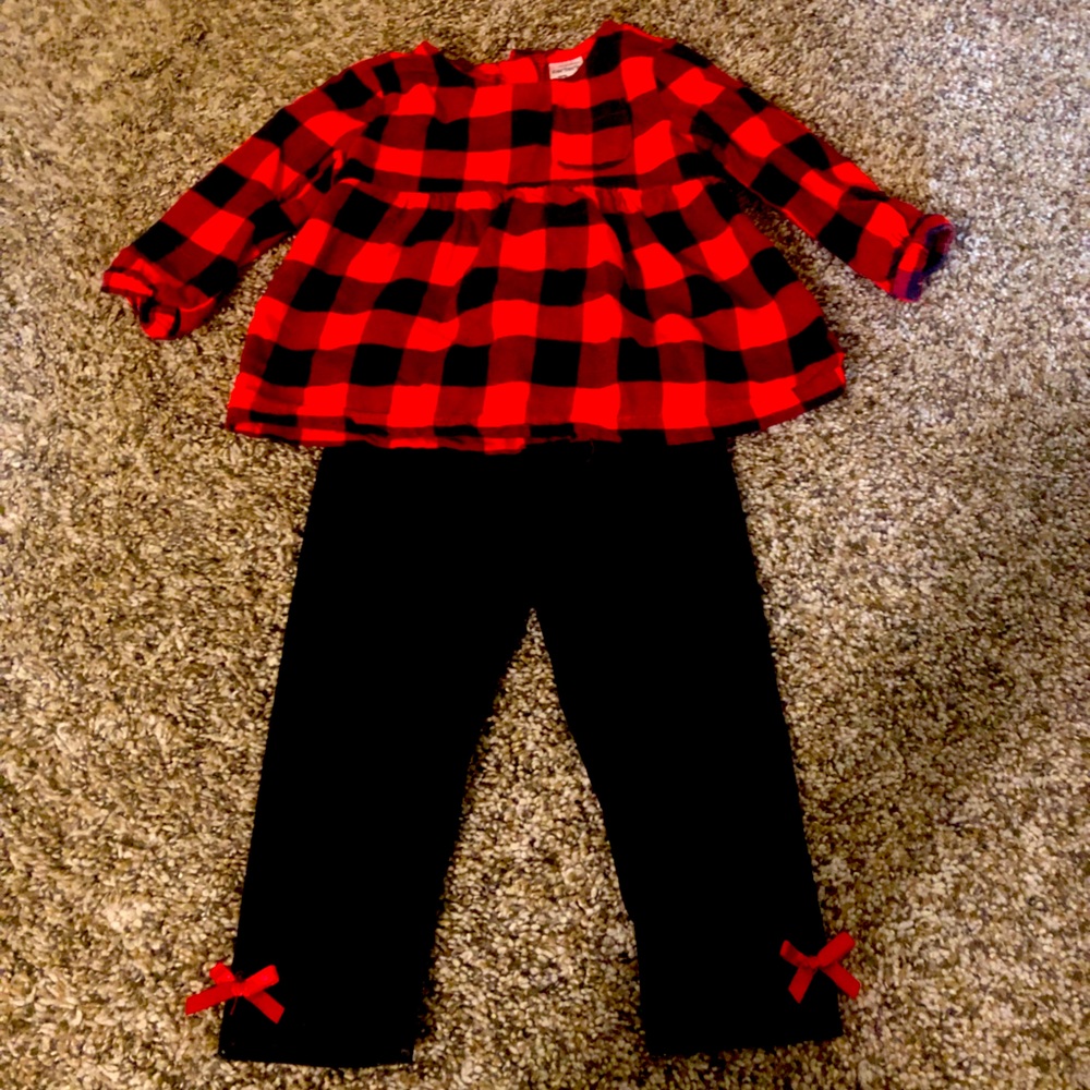 Toddler girl Buffalo plaid outfit
